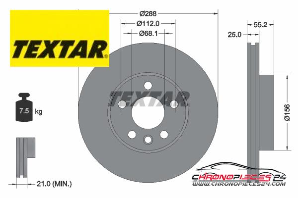 Achat de TEXTAR 92074203 Disque de frein pas chères