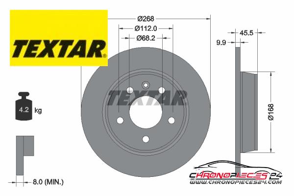 Achat de TEXTAR 92074303 Disque de frein pas chères