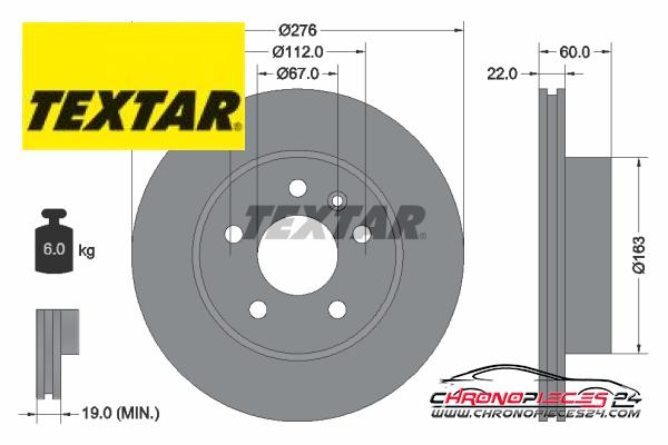 Achat de TEXTAR 92074403 Disque de frein pas chères