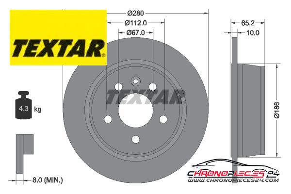 Achat de TEXTAR 92074503 Disque de frein pas chères