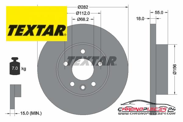 Achat de TEXTAR 92083703 Disque de frein pas chères