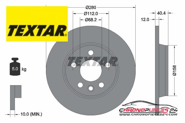 Achat de TEXTAR 92083903 Disque de frein pas chères