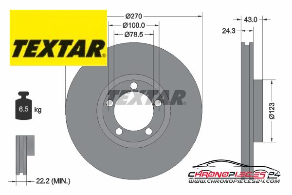 Achat de TEXTAR 92088200 Disque de frein pas chères