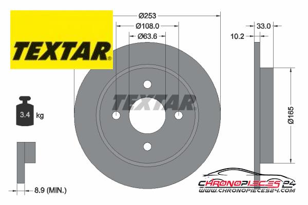 Achat de TEXTAR 92088403 Disque de frein pas chères