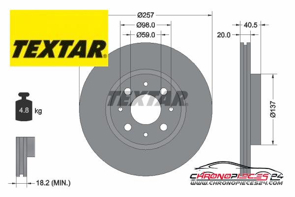 Achat de TEXTAR 92068503 Disque de frein pas chères