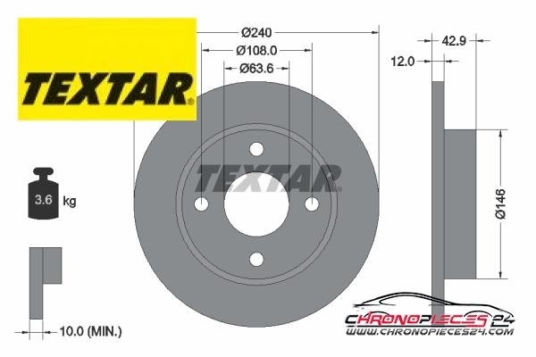 Achat de TEXTAR 92075303 Disque de frein pas chères