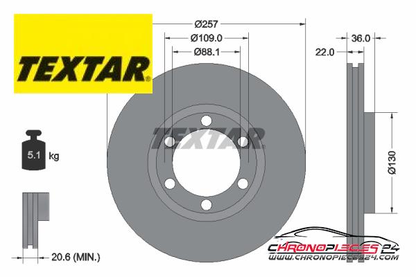 Achat de TEXTAR 92075800 Disque de frein pas chères