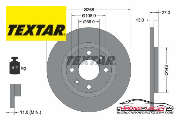 Achat de TEXTAR 92089103 Disque de frein pas chères