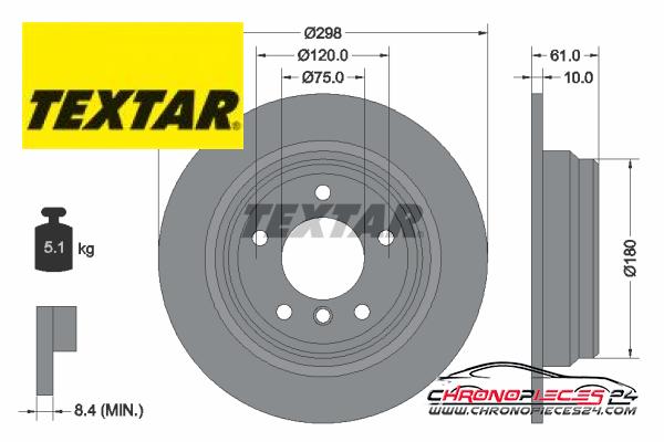 Achat de TEXTAR 92076603 Disque de frein pas chères