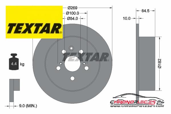 Achat de TEXTAR 92070800 Disque de frein pas chères