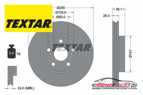 Achat de TEXTAR 92077400 Disque de frein pas chères