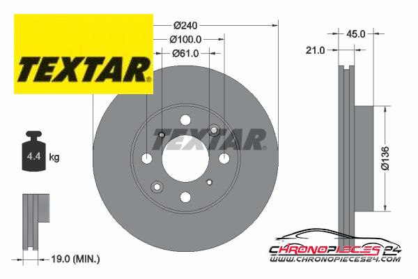 Achat de TEXTAR 92077800 Disque de frein pas chères