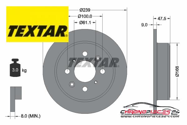 Achat de TEXTAR 92077903 Disque de frein pas chères