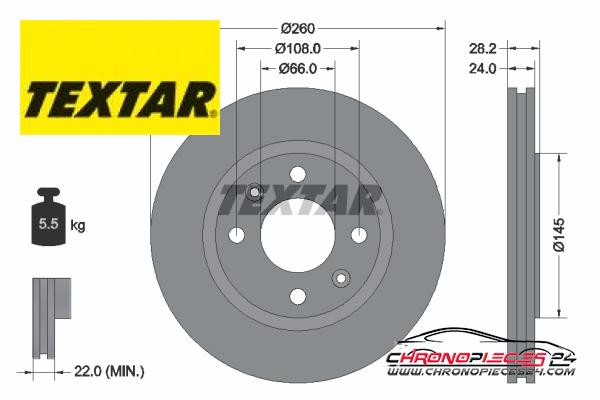 Achat de TEXTAR 92078603 Disque de frein pas chères