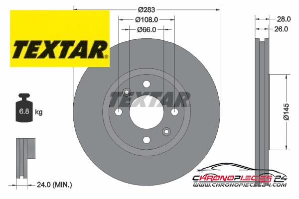 Achat de TEXTAR 92078703 Disque de frein pas chères