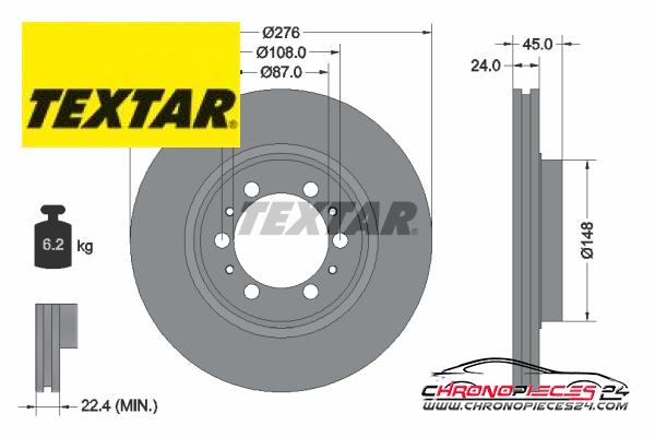 Achat de TEXTAR 92079800 Disque de frein pas chères