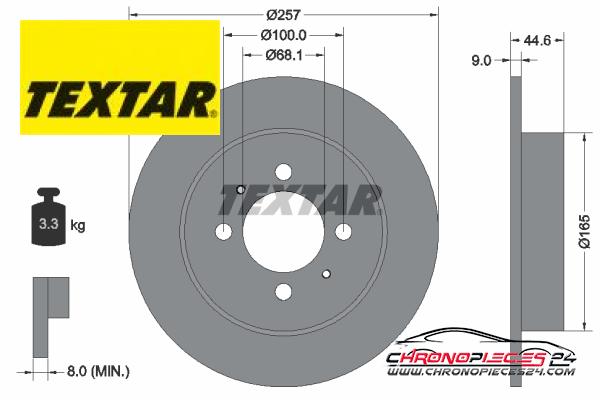 Achat de TEXTAR 92079900 Disque de frein pas chères