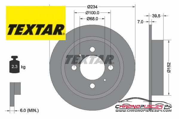 Achat de TEXTAR 92080000 Disque de frein pas chères