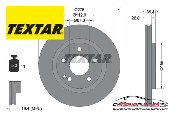 Achat de TEXTAR 92099603 Disque de frein pas chères