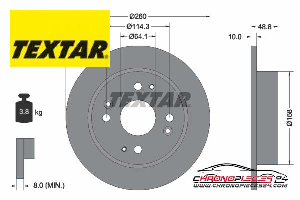 Achat de TEXTAR 92081700 Disque de frein pas chères