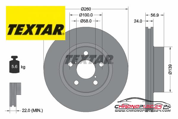 Achat de TEXTAR 92081900 Disque de frein pas chères