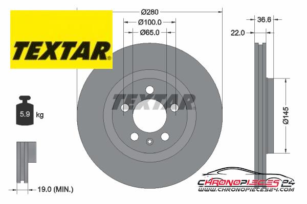 Achat de TEXTAR 92082305 Disque de frein pas chères