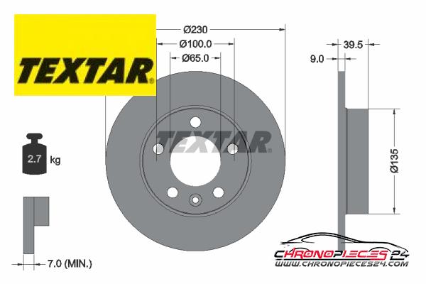 Achat de TEXTAR 92082503 Disque de frein pas chères