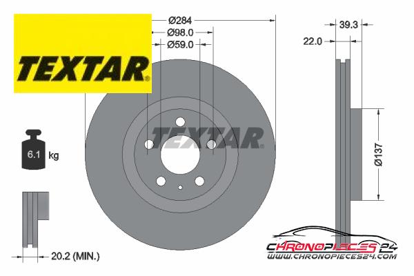 Achat de TEXTAR 92083203 Disque de frein pas chères