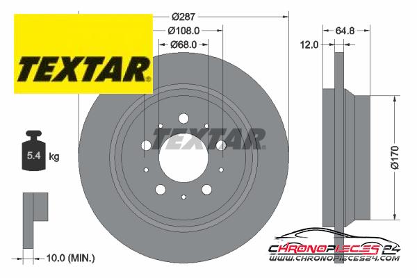 Achat de TEXTAR 92100703 Disque de frein pas chères