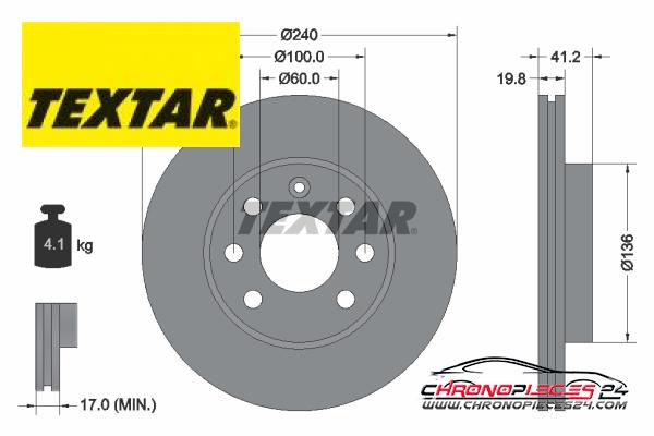 Achat de TEXTAR 92111403 Disque de frein pas chères