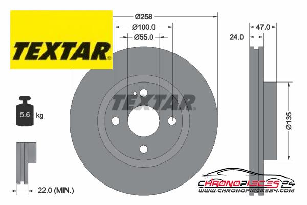 Achat de TEXTAR 92103100 Disque de frein pas chères