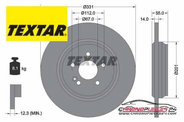 Achat de TEXTAR 92103303 Disque de frein pas chères