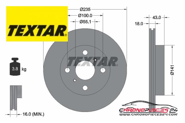 Achat de TEXTAR 92103603 Disque de frein pas chères