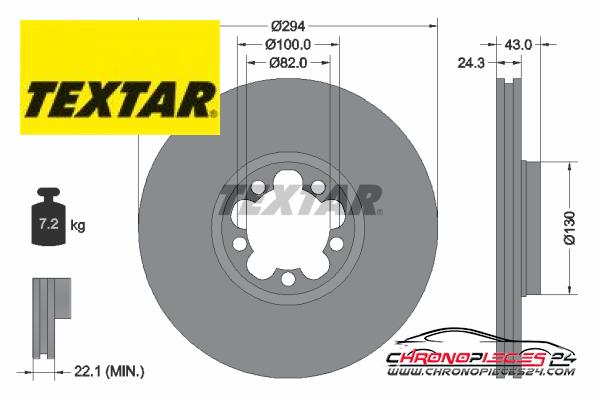 Achat de TEXTAR 92103803 Disque de frein pas chères