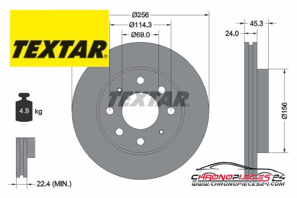 Achat de TEXTAR 92103903 Disque de frein pas chères