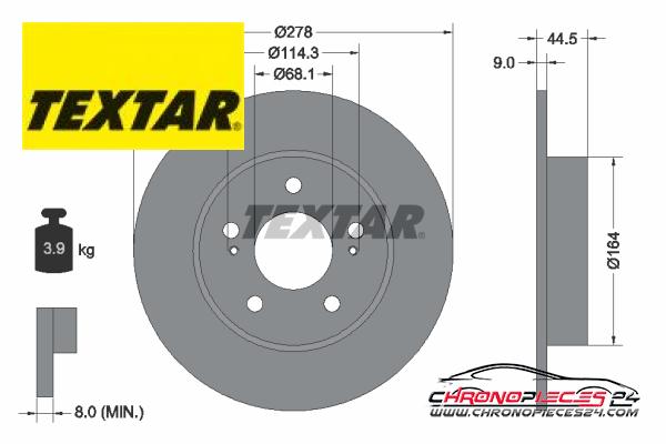 Achat de TEXTAR 92113103 Disque de frein pas chères