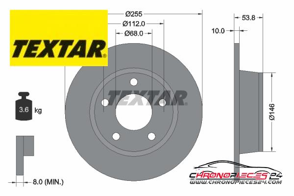 Achat de TEXTAR 92104103 Disque de frein pas chères