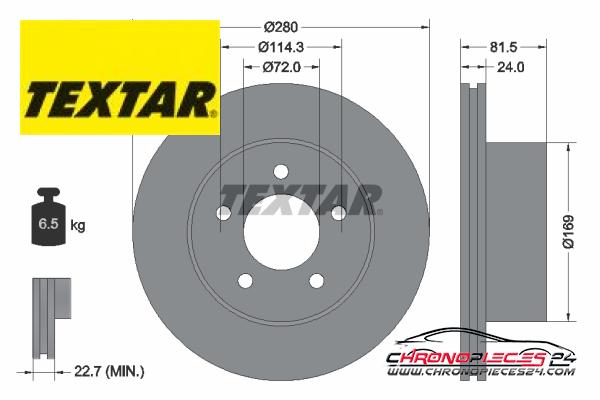 Achat de TEXTAR 92113500 Disque de frein pas chères