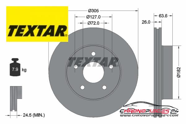 Achat de TEXTAR 92113600 Disque de frein pas chères