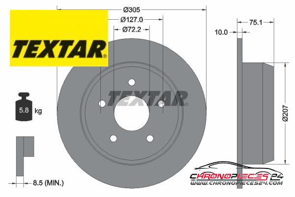 Achat de TEXTAR 92113700 Disque de frein pas chères