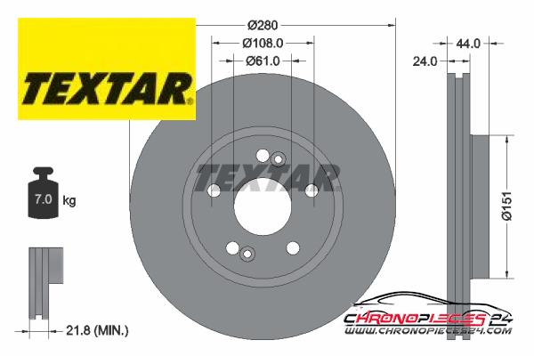 Achat de TEXTAR 92113803 Disque de frein pas chères