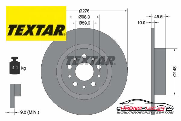 Achat de TEXTAR 92114703 Disque de frein pas chères