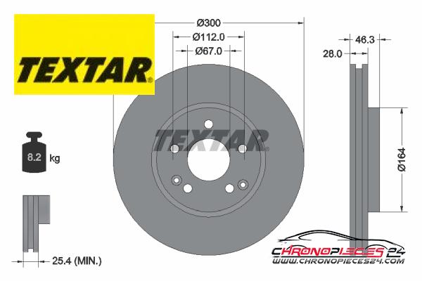 Achat de TEXTAR 92106005 Disque de frein pas chères