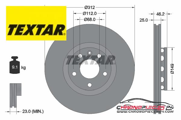 Achat de TEXTAR 92106105 Disque de frein pas chères