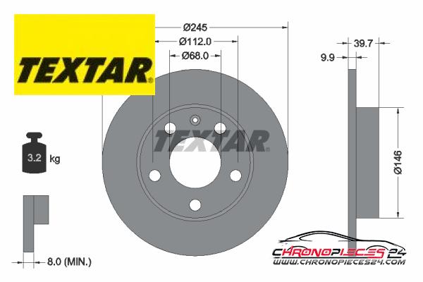 Achat de TEXTAR 92106203 Disque de frein pas chères