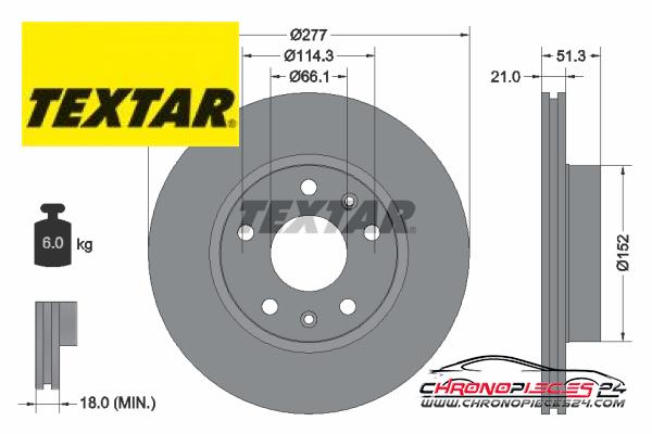 Achat de TEXTAR 92115703 Disque de frein pas chères