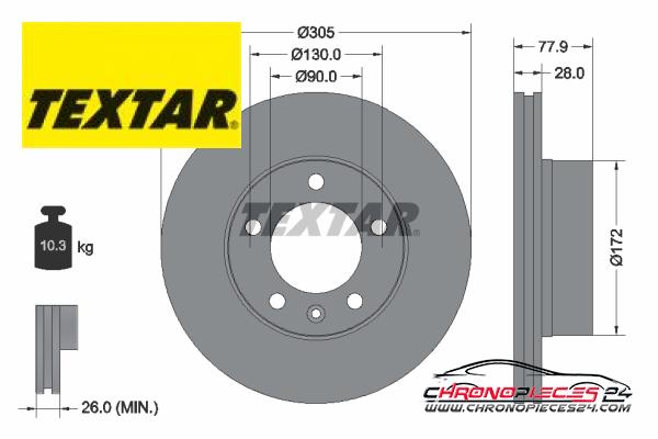 Achat de TEXTAR 92115903 Disque de frein pas chères