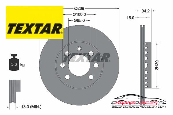 Achat de TEXTAR 92106403 Disque de frein pas chères