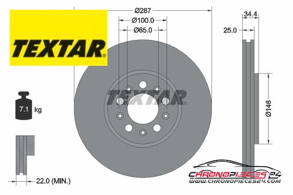 Achat de TEXTAR 92106603 Disque de frein pas chères