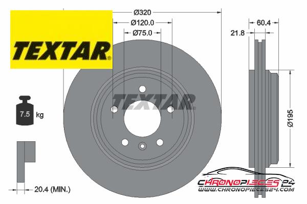 Achat de TEXTAR 92107003 Disque de frein pas chères